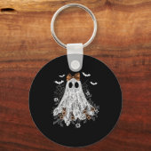 Halloween Shirt Floral Ghost Halloween Costume Gir Sleutelhanger (Voorkant)