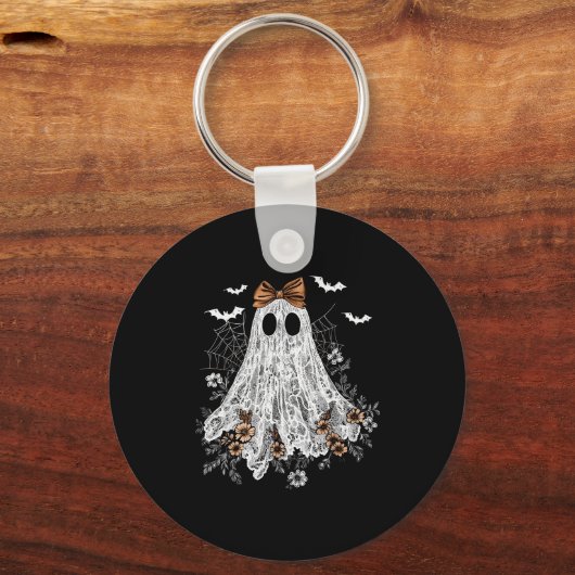 Halloween Shirt Floral Ghost Halloween Costume Gir Sleutelhanger (Voorkant)