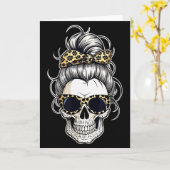 Halloween Shirt For Women Skull , Leopard  Kaart (Gele Bloem)