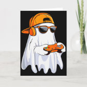 Halloween Shirt Ghost Gamer Video Gaming Boys Men Kaart (Voorkant)
