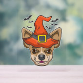 Halloween Shirt heks Chihuahua kostuum cadeau Acryl Bord (Neutraal)