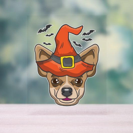 Halloween Shirt heks Chihuahua kostuum cadeau Acryl Bord (Neutraal)