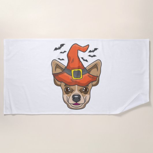 Halloween Shirt heks Chihuahua kostuum cadeau Strandlaken (Voorkant)