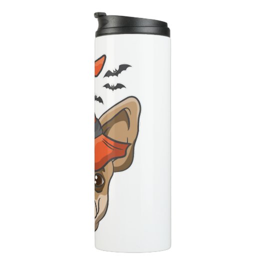 Halloween Shirt heks Chihuahua kostuum cadeau Thermosbeker (Geroteerd rechts)