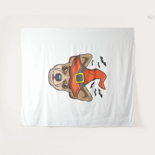 Halloween Shirt heks Chihuahua kostuum cadeau Wandkleed (Voorkant (horizontaal))