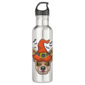 Halloween Shirt heks Chihuahua kostuum cadeau Waterfles (Voorkant)