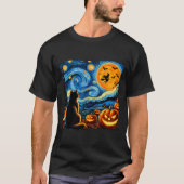 Halloween Shirt Men Women Black Cat Pumpkins Bats  (Voorkant)