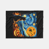 Halloween Shirt Men Women Black Cat Pumpkins Bats Fleece Deken (Voorkant (Horizontaal))