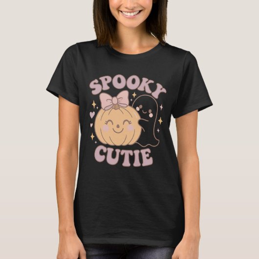 Halloween Shirt met Pink Bow Pumpkin & Ghost | Co (Voorkant)