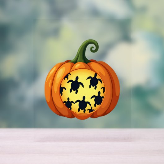 Halloween Shirt Pumpkin Turtle Zee Halloween Costu Acryl Bord (Neutraal)