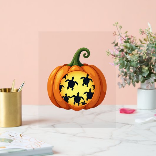Halloween Shirt Pumpkin Turtle Zee Halloween Costu Acryl Bord (Huwelijk)
