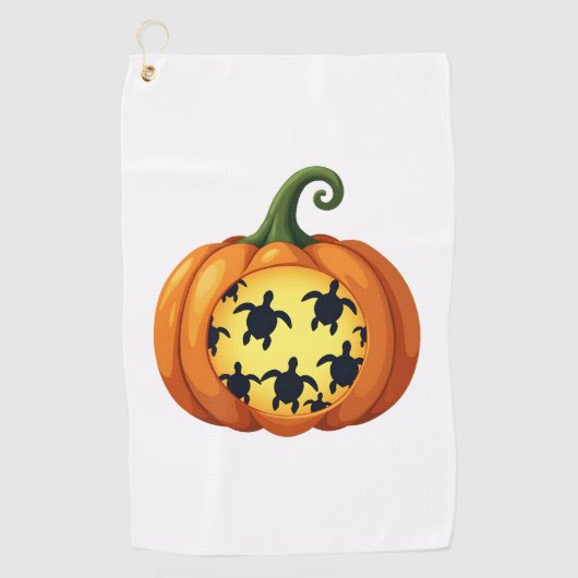 Halloween Shirt Pumpkin Turtle Zee Halloween Costu Golfhanddoek (Voorkant)