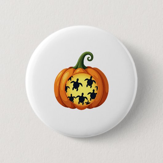 Halloween Shirt Pumpkin Turtle Zee Halloween Costu Ronde Button 5,7 Cm (Voorkant)