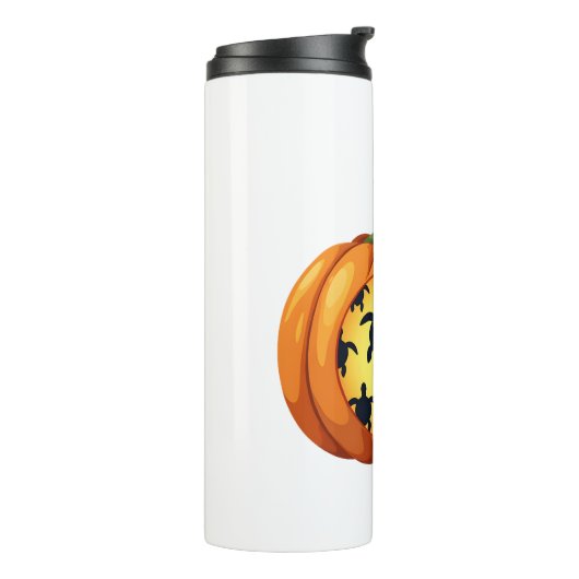 Halloween Shirt Pumpkin Turtle Zee Halloween Costu Thermosbeker (Gedraaid links)