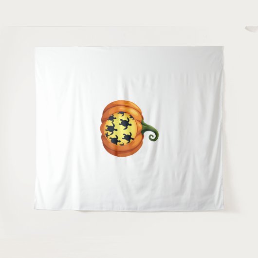 Halloween Shirt Pumpkin Turtle Zee Halloween Costu Wandkleed (Voorkant (horizontaal))