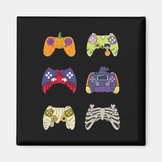 Halloween Shirt Skeleton Zombie Gaming Controllers Magneet (Voorkant)