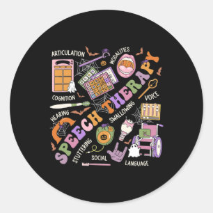 Halloween Shirt Spraaktherapie Halloween Schattige Ronde Sticker