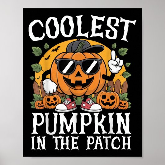 Halloween Shirts Boys And Kids Coolest Pumpkin In  Poster (Voorkant)