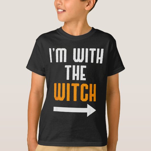 Halloween Shirts For Men I'm With The Witch Funny  (Voorkant)