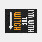 Halloween Shirts For Men I'm With The Witch Funny Fleece Deken (Voorkant (Horizontaal))