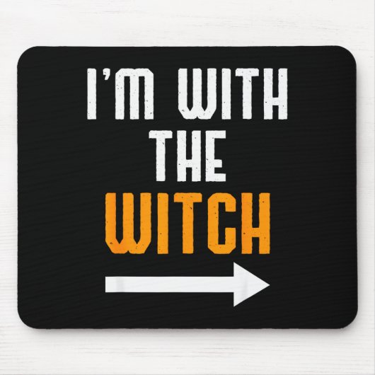 Halloween Shirts For Men I'm With The Witch Funny Muismat (Voorkant)