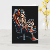 Halloween Shirts Skeleton Gamer Video Gaming Boys  Kaart (Gele Bloem)