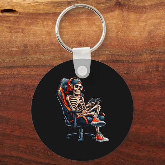 Halloween Shirts Skeleton Gamer Video Gaming Boys  Sleutelhanger (Voorkant)