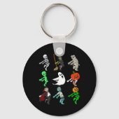 Halloween Shoot Dance Monsters Skeleton Boys Girls Sleutelhanger (Voorkant)