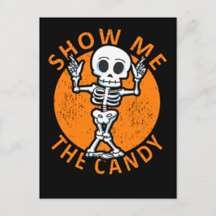 Halloween Show Me het Snoep Skelet Aankondigingskaart