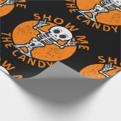 Halloween Show me Het Snoep Skelet Cadeaupapier (Hoek)