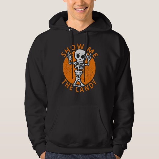 Halloween Show me Het Snoep Skelet Hoodie (Voorkant)