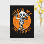 Halloween Show Me het Snoep Skelet Kaart (Gele Bloem)