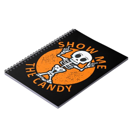 Halloween Show me Het Snoep Skelet Notitieboek (Linkerzijde)