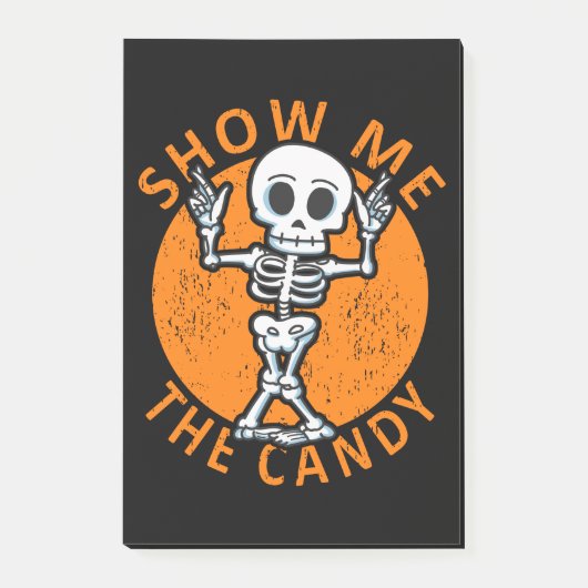 Halloween Show me Het Snoep Skelet Post-it® Notes (Voorkant)