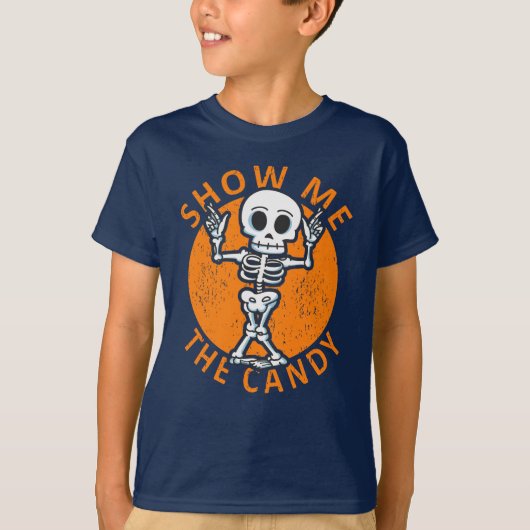 Halloween Show me Het Snoep Skelet T-shirt (Voorkant)