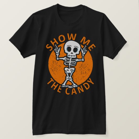 Halloween Show me Het Snoep Skelet T-shirt (Design voorkant)
