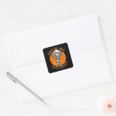 Halloween Show me Het Snoep Skelet Vierkante Sticker (Envelop)
