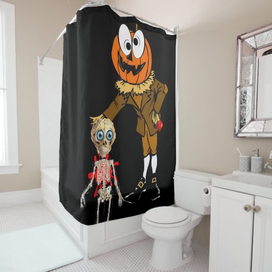 Halloween Shower Curtain Pumkin Douchegordijn (In situ)
