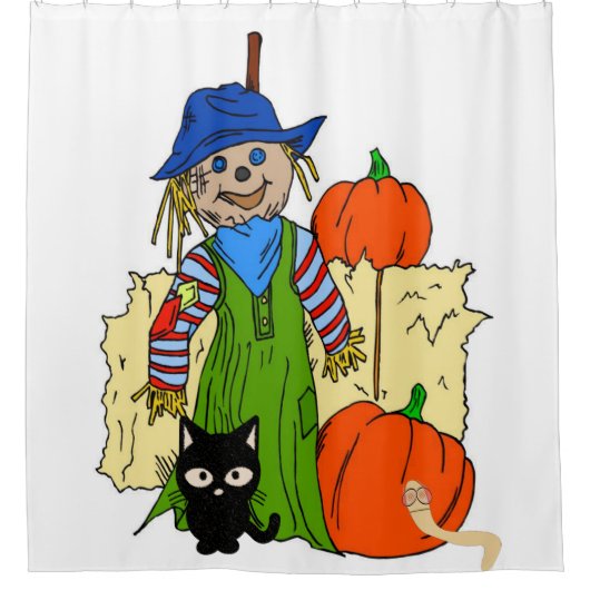 Halloween Shower Curtain, Scarecrow Douchegordijn (Voorkant)