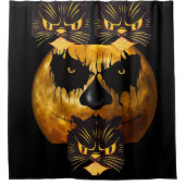 Halloween Shower Curtain Scary Cat Douchegordijn (Voorkant)