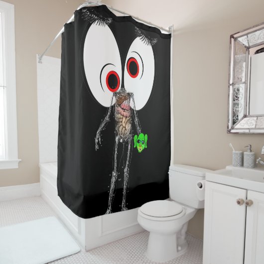 Halloween Shower Curtain Skeleton Douchegordijn (In situ)