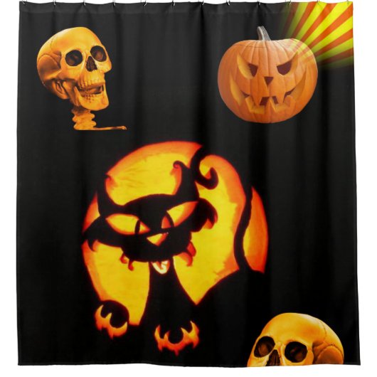 Halloween Shower Curtain Skull Douchegordijn (Voorkant)