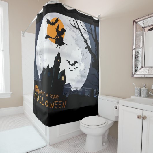 Halloween Shower Curtain Witch Douchegordijn (In situ)