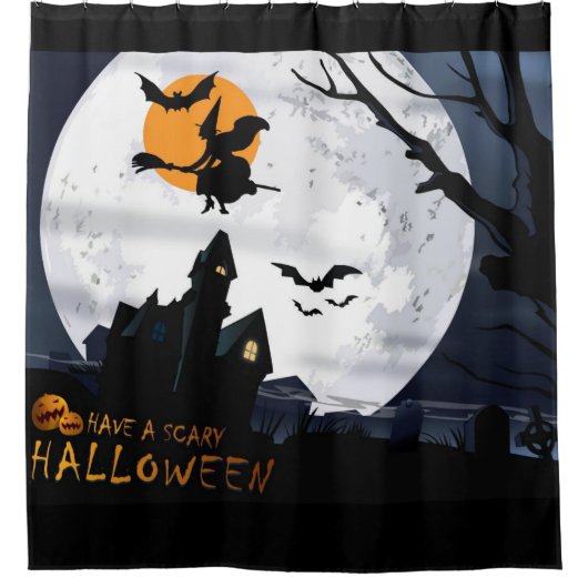 Halloween Shower Curtain Witch Douchegordijn (Voorkant)