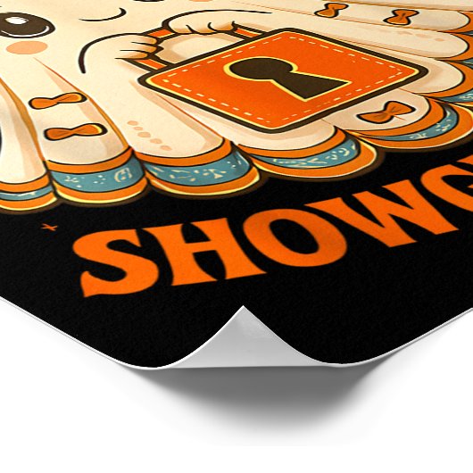 Halloween Showghoul Life Ghost Oranje Bow Vrouwen  Poster (Hoek)