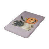 Halloween Siamese Cat met Jack O' Lantern Badmat (Gekanteld)