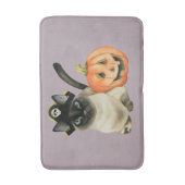 Halloween Siamese Cat met Jack O' Lantern Badmat (Voorkant Verticaal)