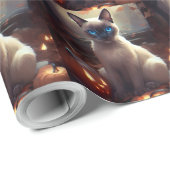 Halloween Siamese kat met pompoenen eng Cadeaupapier (Rol Hoek)