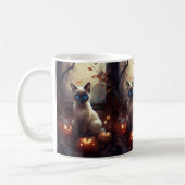 Halloween Siamese kat met pompoenen eng Koffiemok (Links)