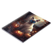 Halloween Siamese kat met pompoenen eng Notitieboek (Linkerzijde)